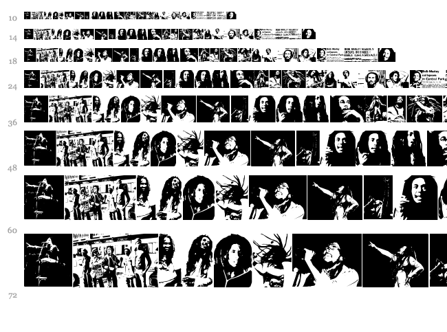 Bob Marley font waterfall